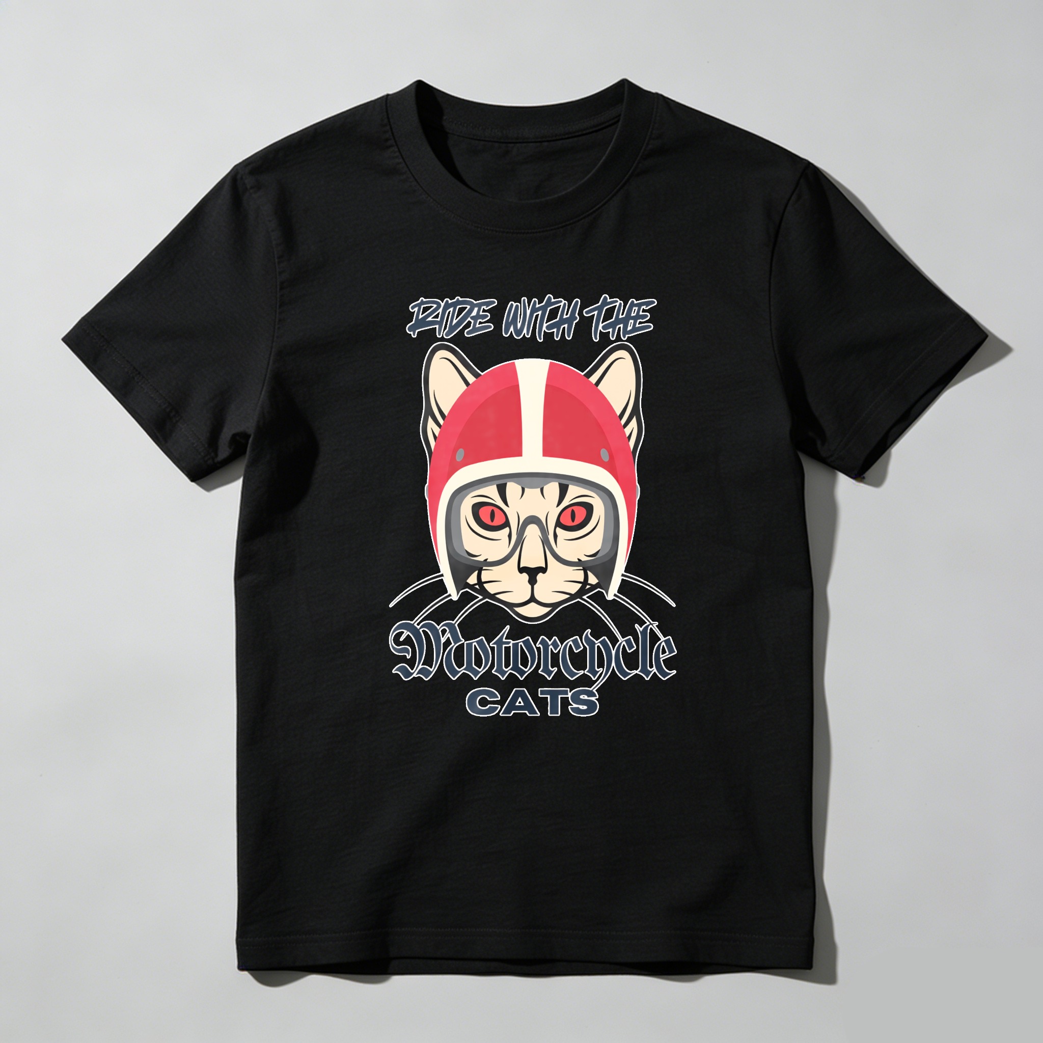 Cat Wearing Motorcycle Helmet Ride With The Motorcycle Cats Unisex Classic T-shirt