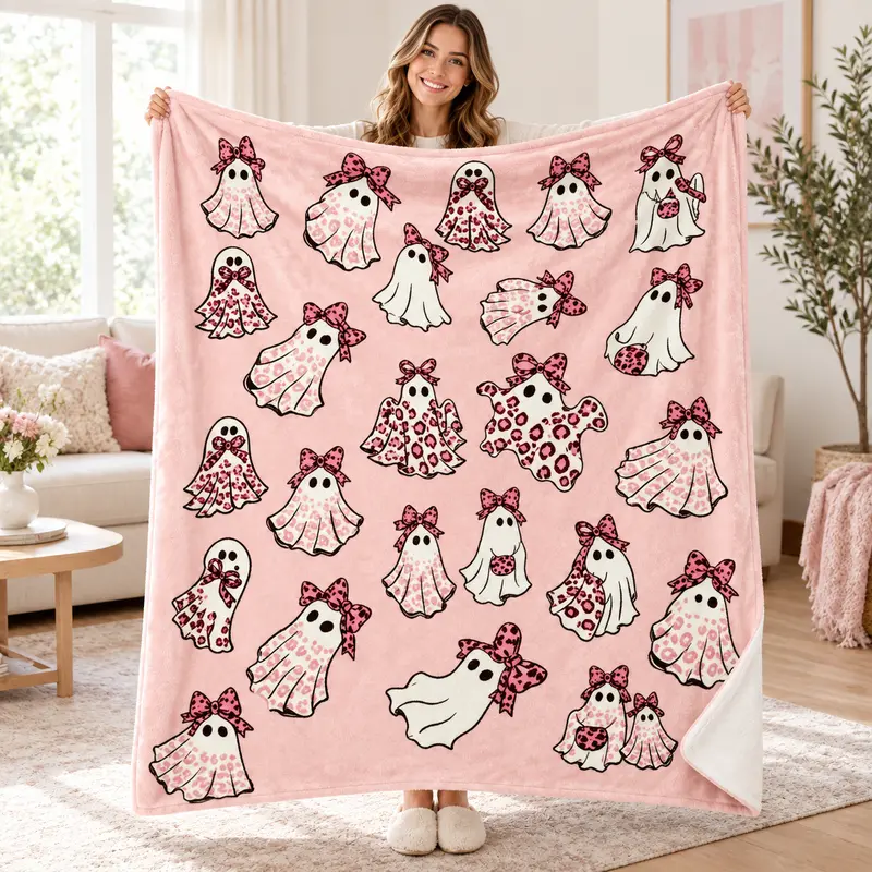 Halloween Cheetah Ghost Flanne blanket