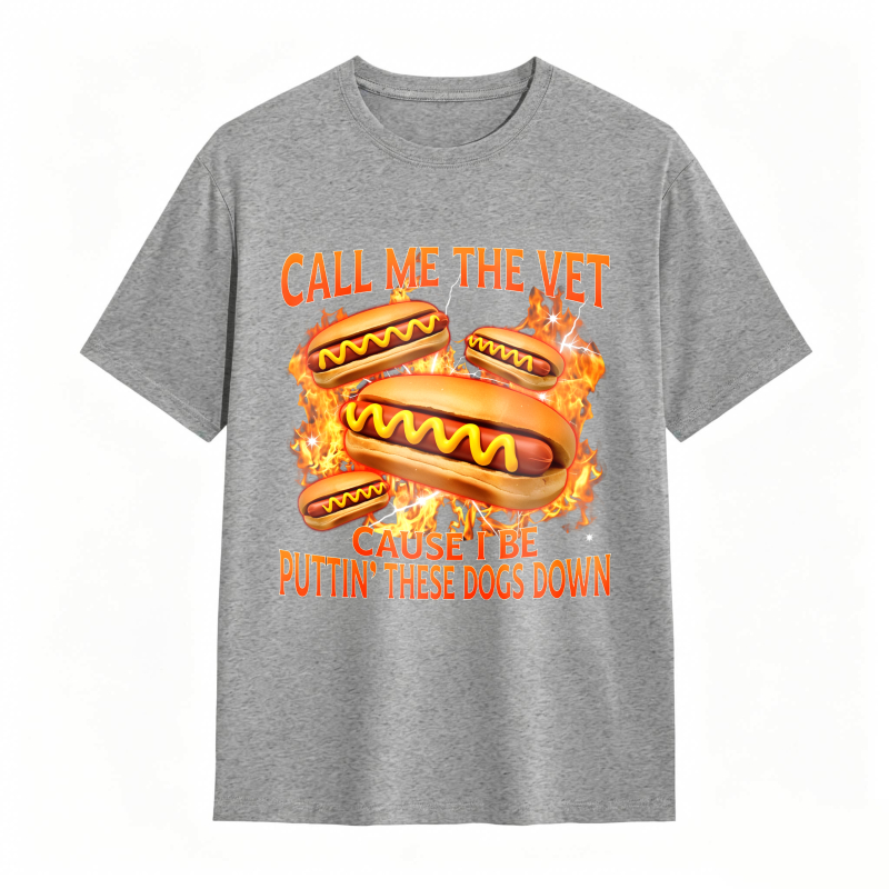 Funny Hot Dog Meme T-shirt With Call Me The Vet Phrase Perfect For Humor Fans