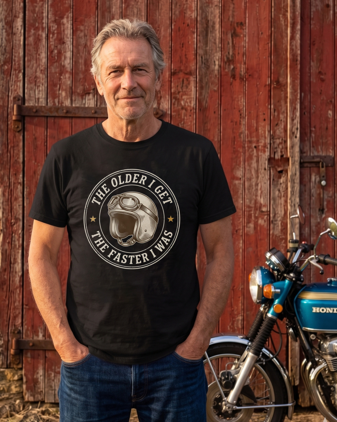 Motorcycle Helmet The Older I Get The Faster I Was T-shirt