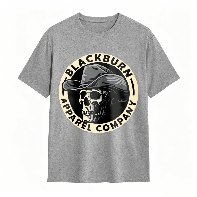 Skull With Cowboy Hat And Blackburn Apparel Company Text Unisex Classic T-shirt