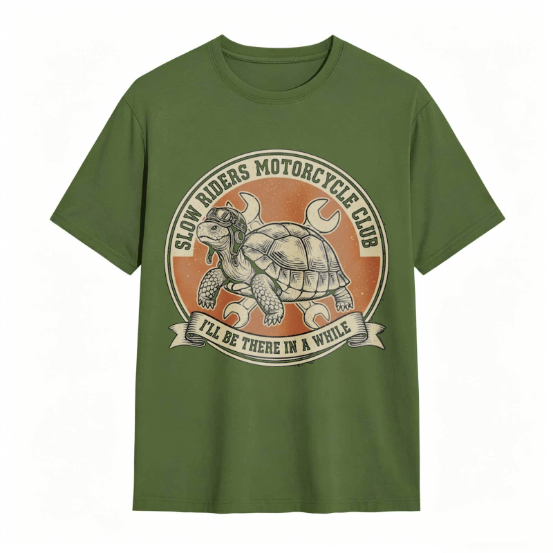 Turtle Motorcycle Club Slow Riders I'll Be There In A While T-shirt