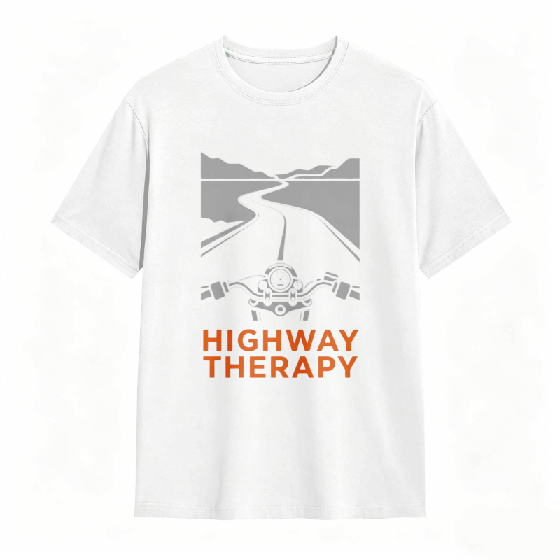 Highway Therapy Motorcycle Road Design T-shirt