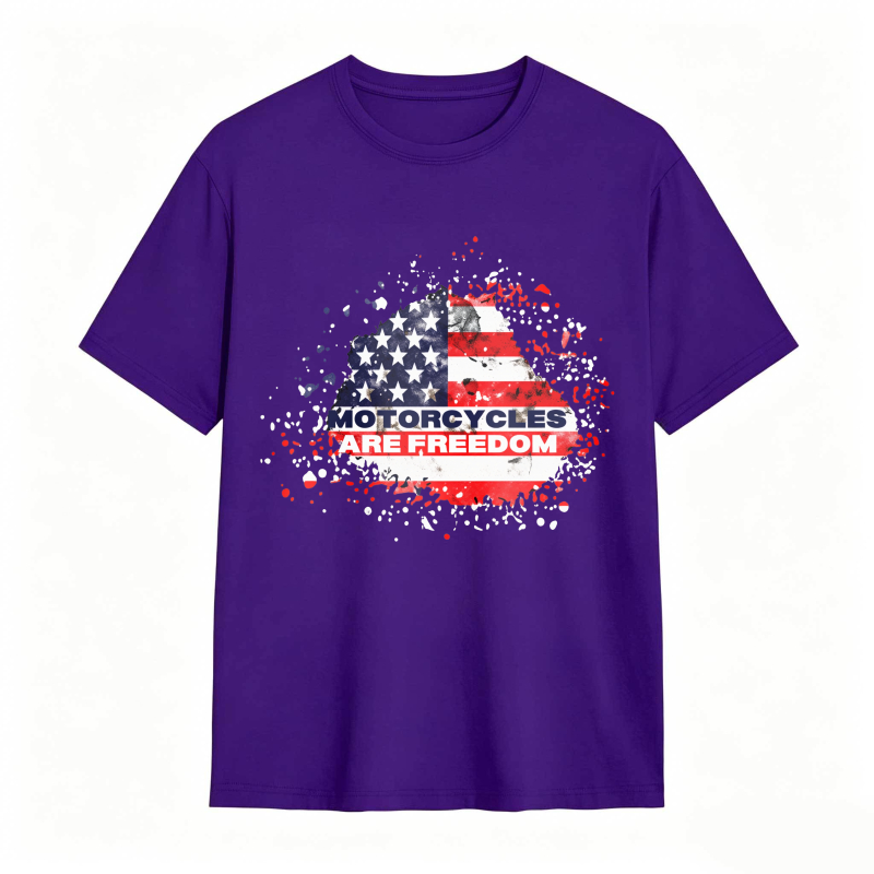 American Flag Motorcycle Freedom Design Unisex Classic T-shirt