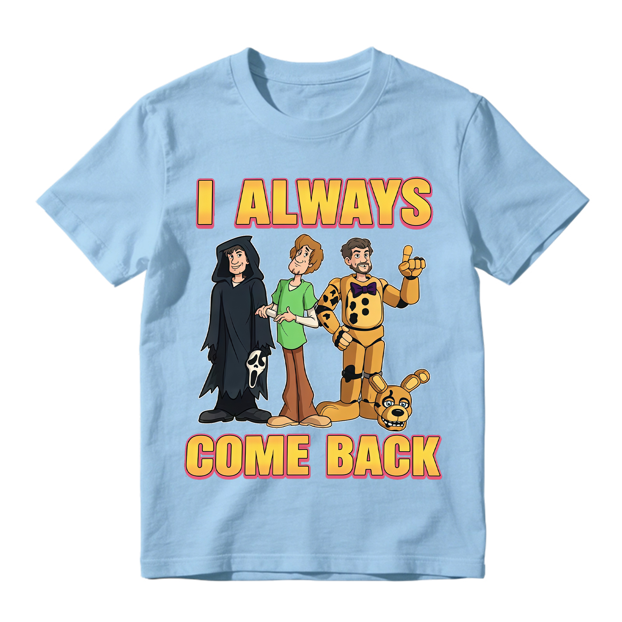 I Always Come Back Halloween Shirt, Scoooby Inspired Mystery Gang Tee, Funny Cartoon Graphic Shirt, Halloween Party Outfit