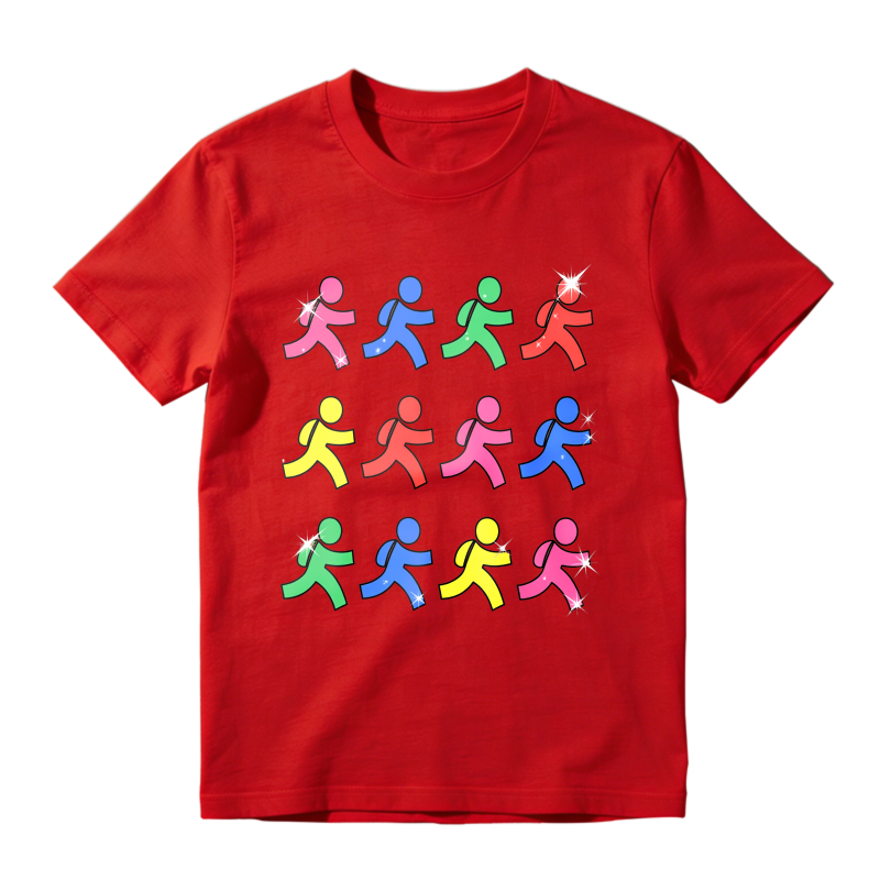 Colorful Running Figures Pattern Unisex Classic T-shirt