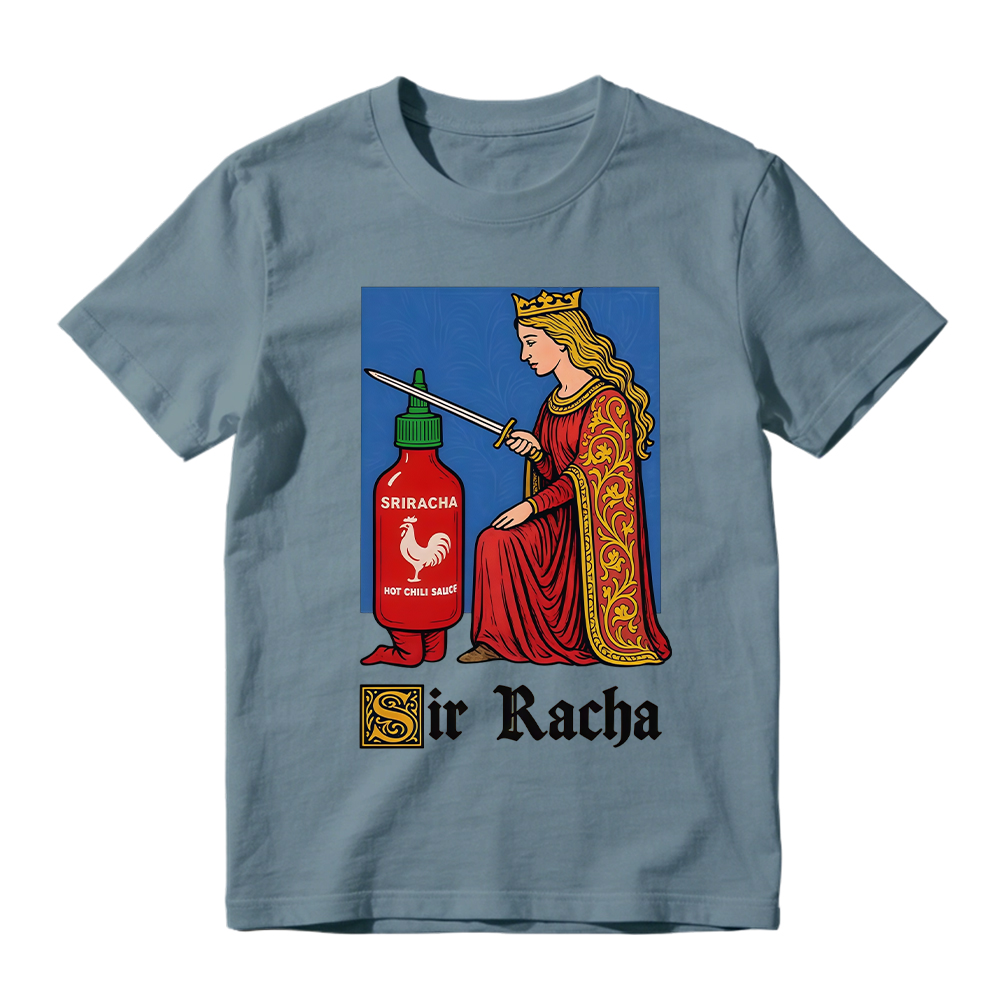 Retro Medieval Art Shirt, Funny Knight Meme Hot Sauce Gift, Red Faire , Unisex