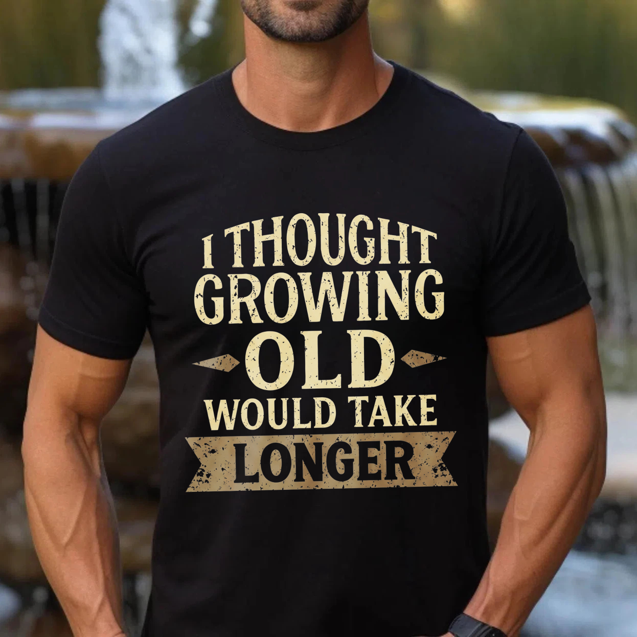 TEECURENT I Thought Growing Old Would Take Longer T Shirt Funny Humor Adult Gift For Men Women Casual Wear Black Cotton Top- HOT