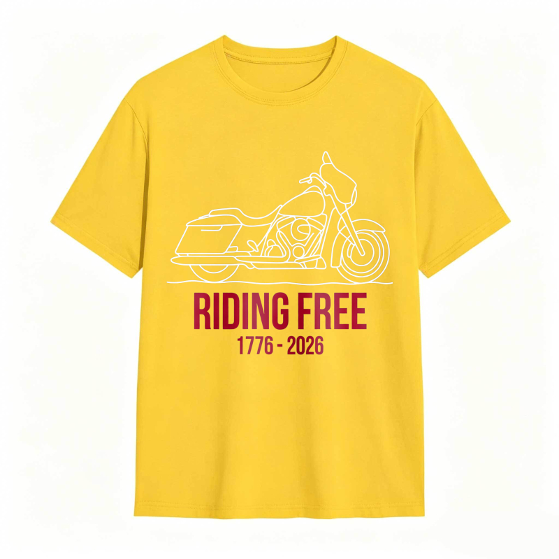 Motorcycle Riding Free 1776 2026 Unisex Classic T-shirt