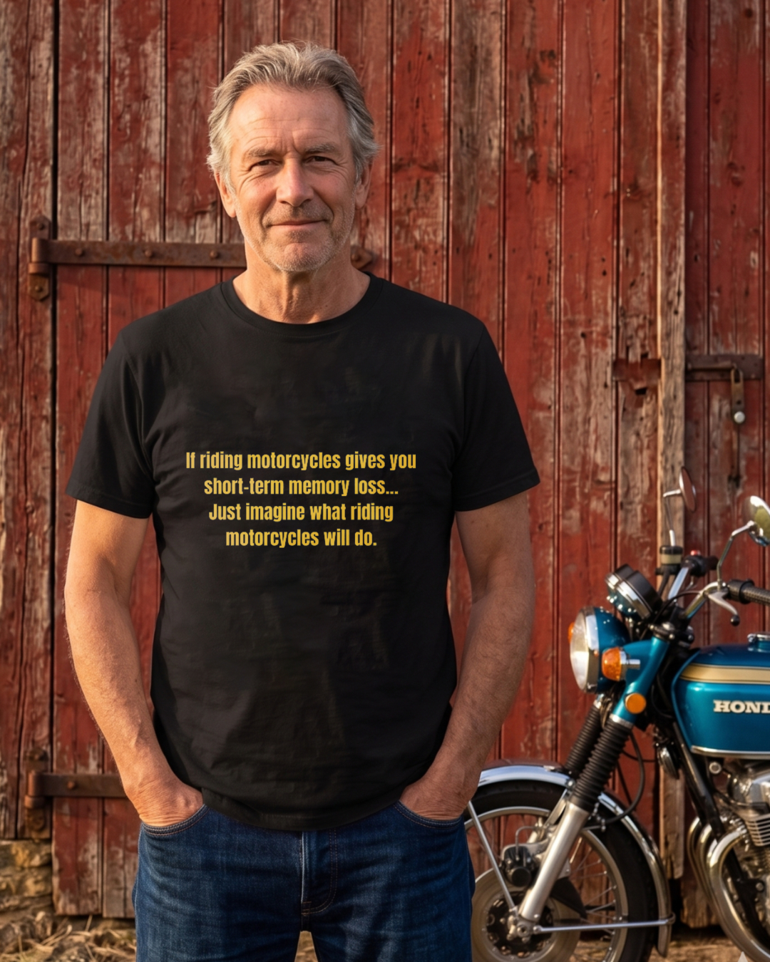 Motorcycle Riding Memory Loss Humor T-shirt