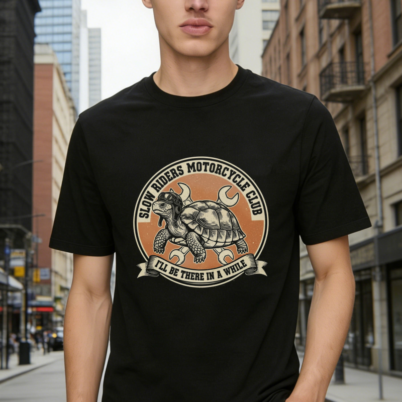 Turtle Motorcycle Club Slow Riders I'll Be There In A While T-shirt