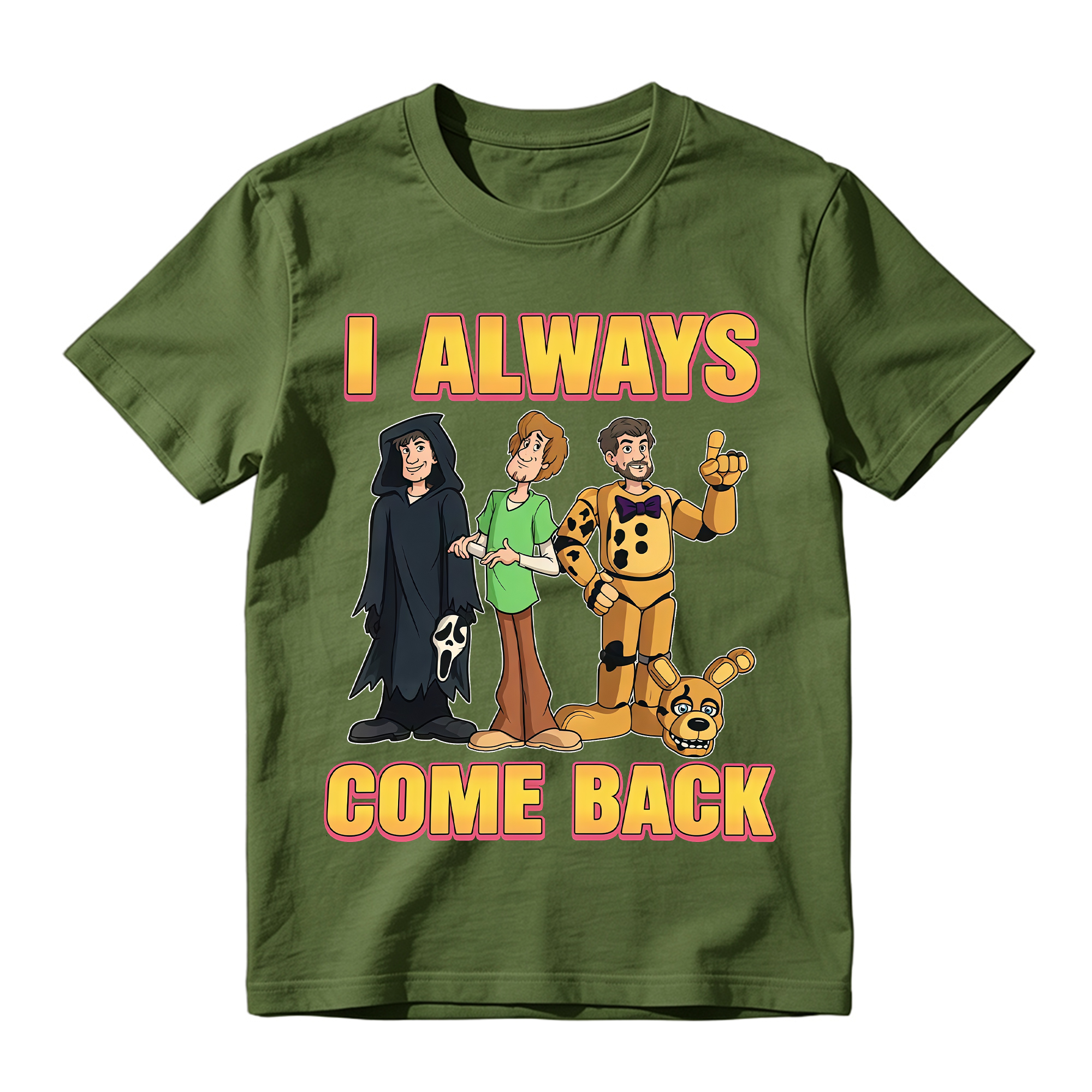 I Always Come Back Halloween Shirt, Scoooby Inspired Mystery Gang Tee, Funny Cartoon Graphic Shirt, Halloween Party Outfit
