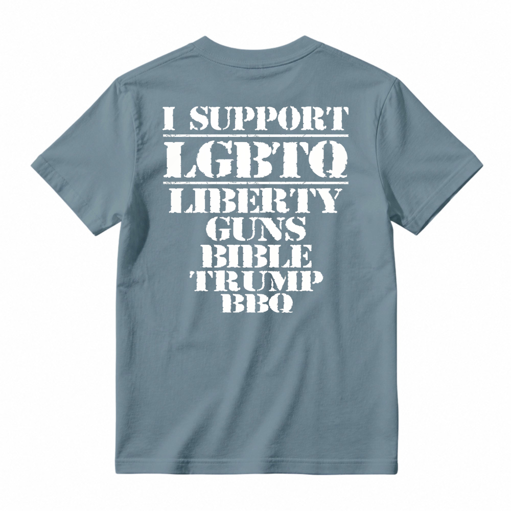 I Support LGBTQ Liberty Guns Bible Trump BBQ Unisex Classic T-shirt