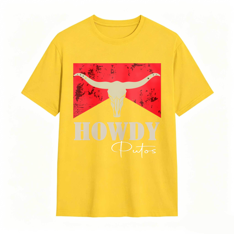 Cow Skull And Howdy Putos Text Design Unisex Classic T-shirt