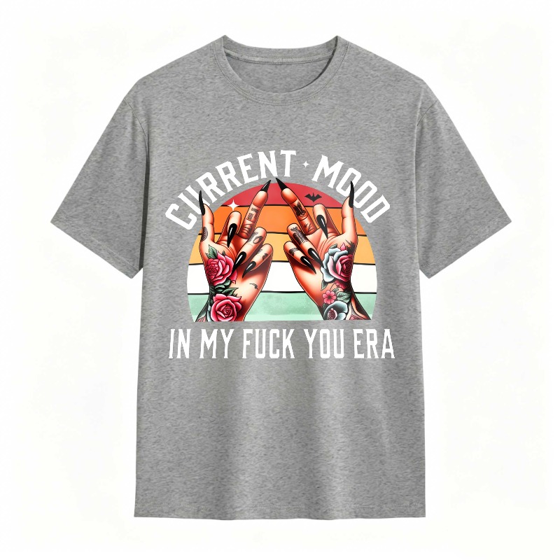 Current Mood In My Era With Tattooed Hands And Rose Design Unisex Classic T-shirt