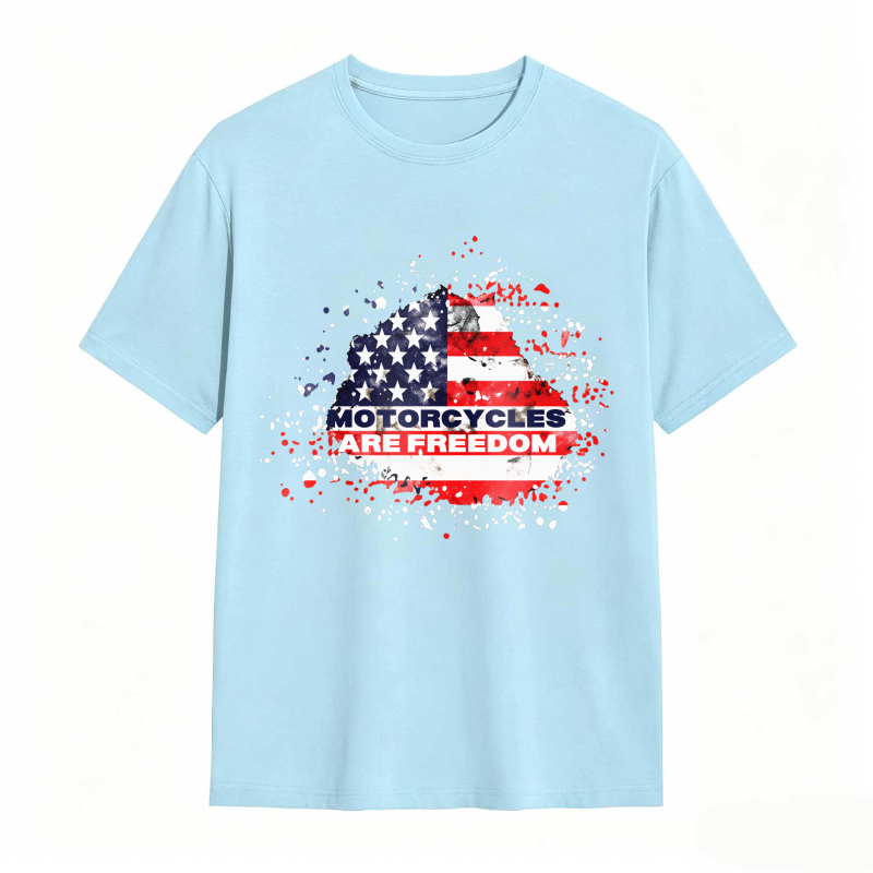 American Flag Motorcycle Freedom Design Unisex Classic T-shirt