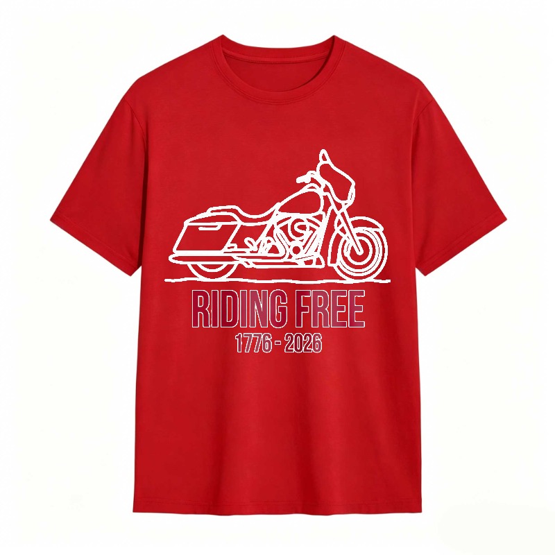 Motorcycle Riding Free 1776 2026 Unisex Classic T-shirt