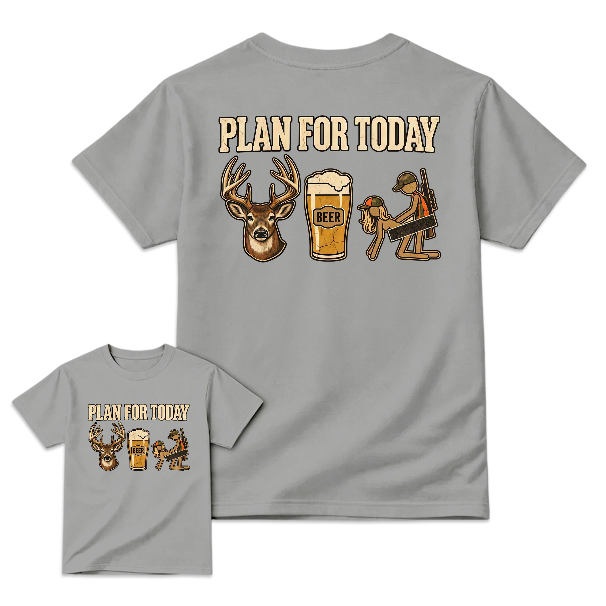 Plan For Today Deer Hunting T-Shirt, Whitetail Buck Beer Hunter Graphic Tee, Unisex Hunting Apparel, Funny Deer Hunting Gift for Men and Women, Outdoor Country Hunting Shirt
