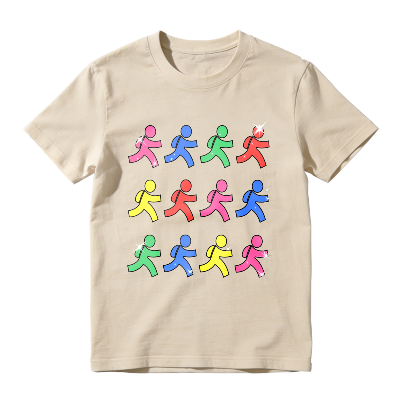 Colorful Running Figures Pattern Unisex Classic T-shirt