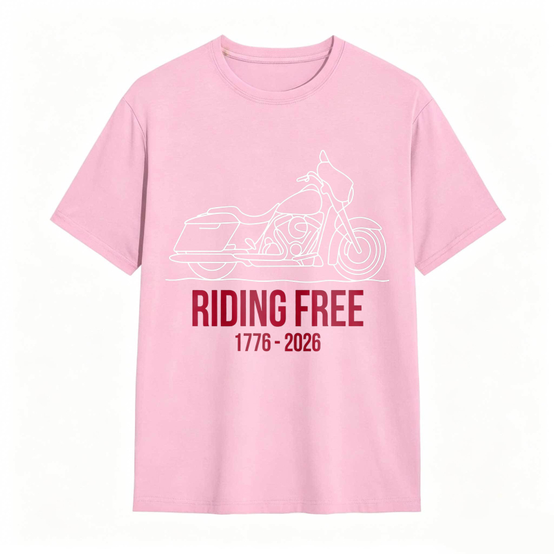 Motorcycle Riding Free 1776 2026 Unisex Classic T-shirt