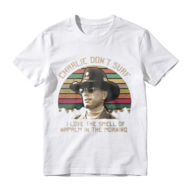 Charlie Dont Surf I Love The Smell Of Napalm In The Morning Vintage Retro Sunset Unisex Classic T-shirt