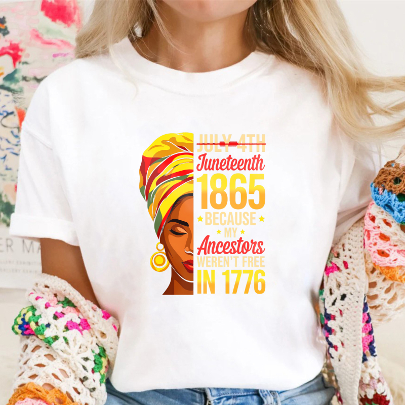 Juneteenth 1865 Because My Ancestors Weren't Free In 1776 Woman With Turban Unisex Classic T-shirt