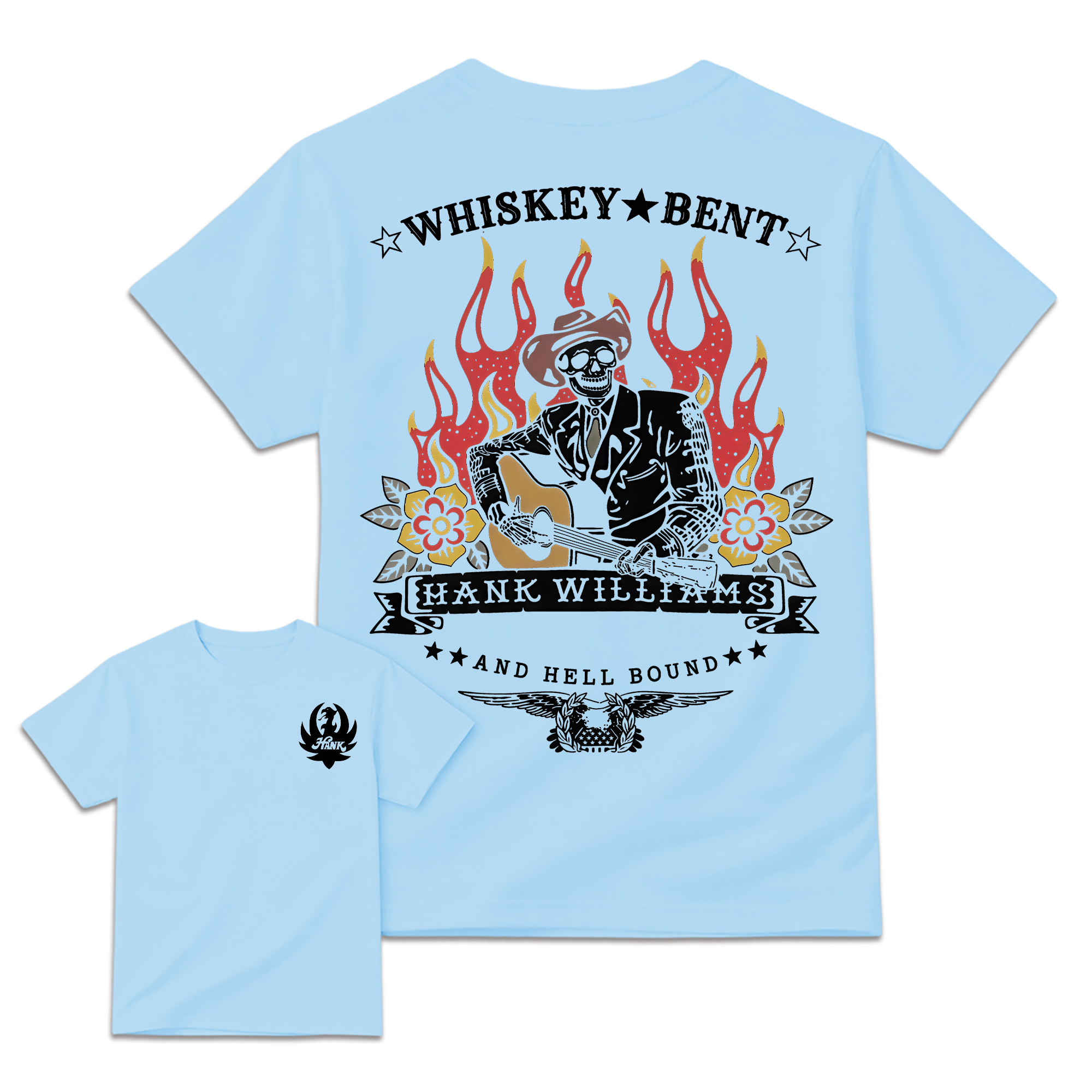 Vintage Country Music Graphic T-Shirt, Whiskey Bent and Hell Bound Western Tee, Retro Outlaw Cowboy Shirt