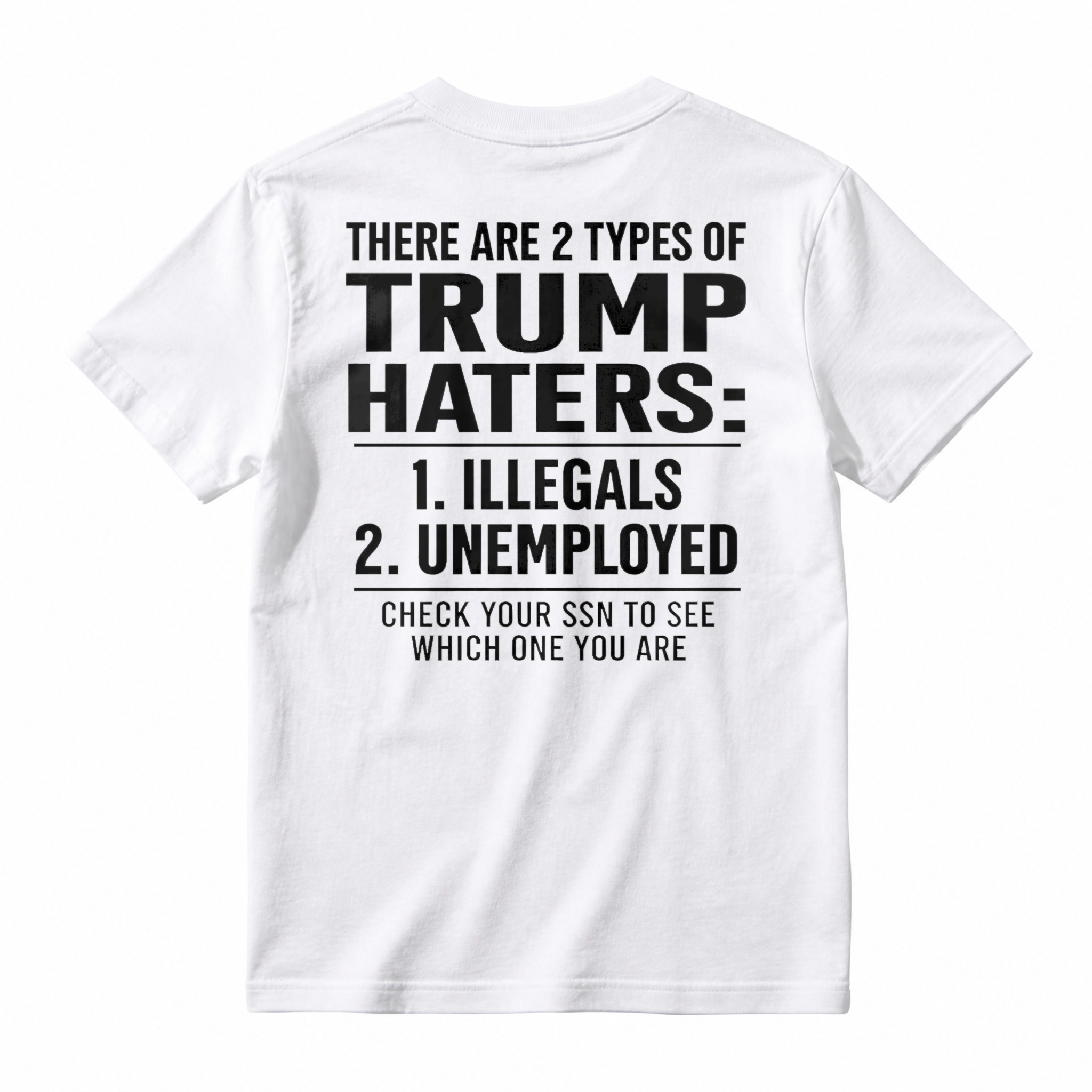 There Are 2 Types Of Trump Haters Illegals Unemployed Check Your Ssn To See Which One You Are Unisex Classic T-shirt