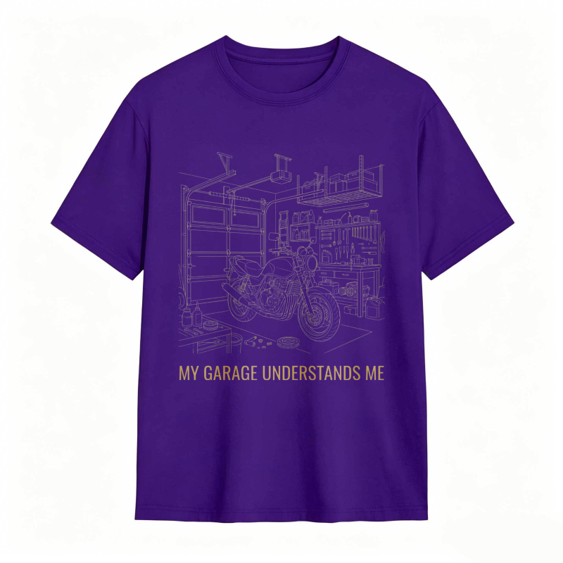 Garage Motorcycle Workshop Scene With Text My Garage Understands Me T-shirt