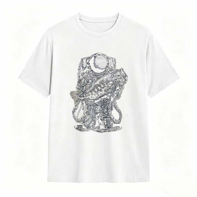 Astronaut Holding Fish Unisex Classic T-shirt