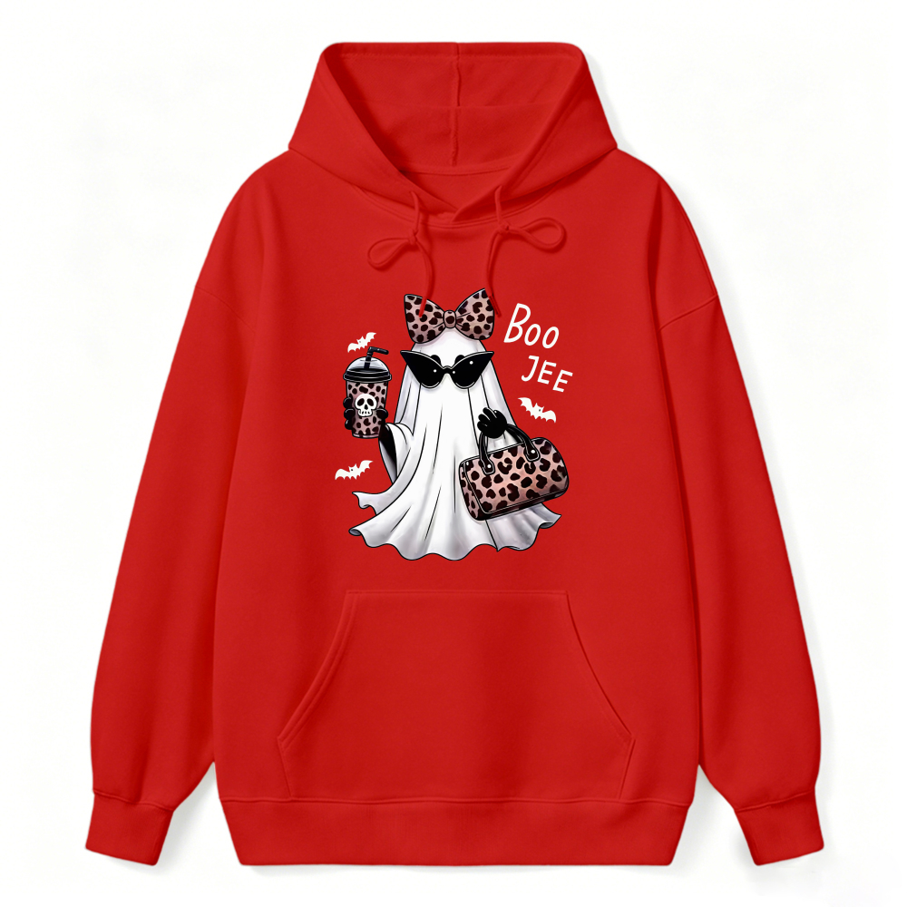 Leopard Bow Sunglasses Ghost Boo Jee Halloween Hoodie