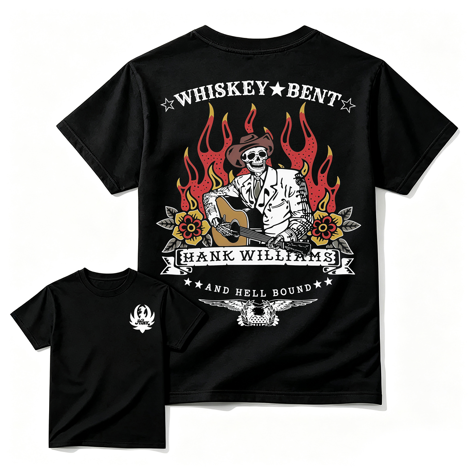 Vintage Country Music Graphic T-Shirt, Whiskey Bent and Hell Bound Western Tee, Retro Outlaw Cowboy Shirt