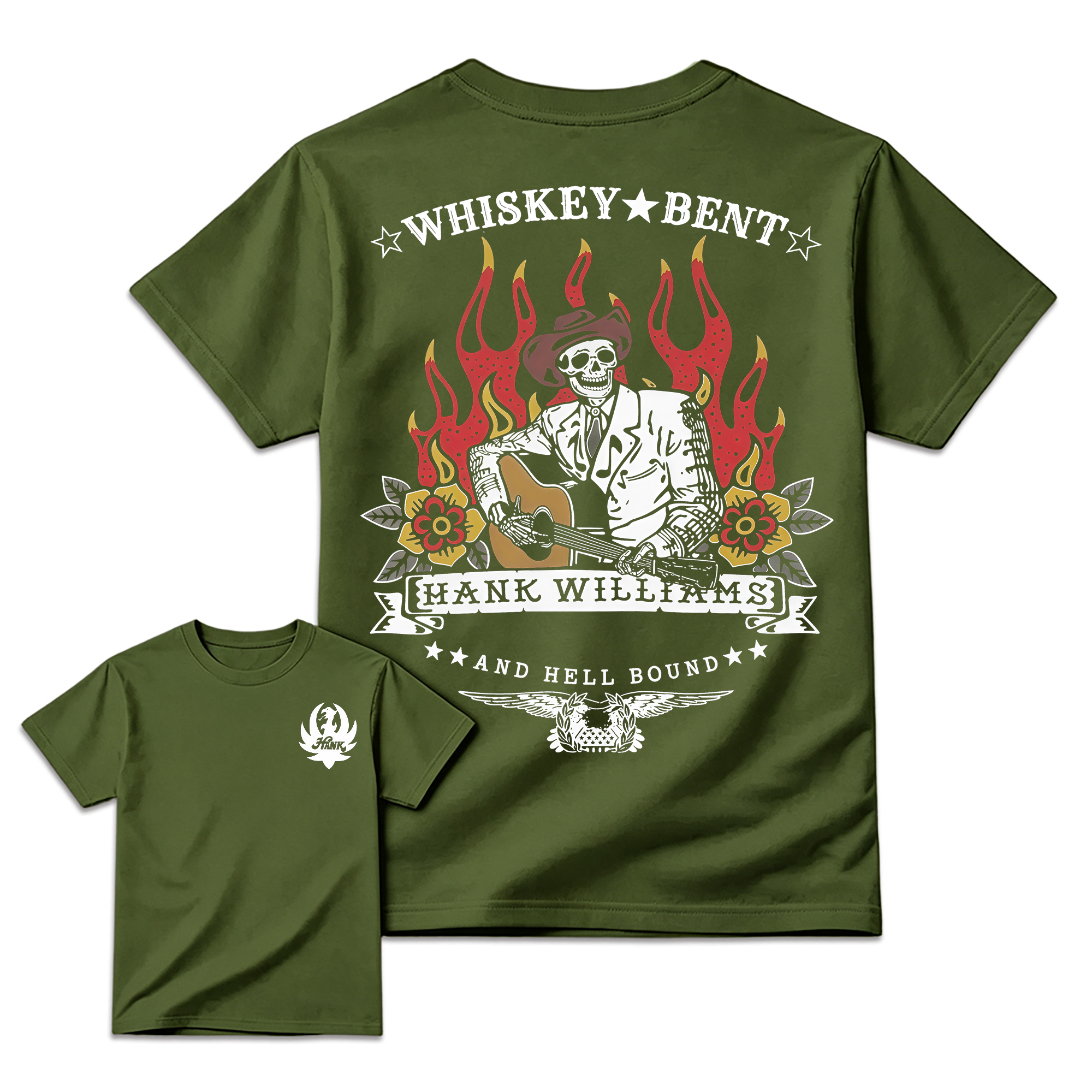 Vintage Country Music Graphic T-Shirt, Whiskey Bent and Hell Bound Western Tee, Retro Outlaw Cowboy Shirt