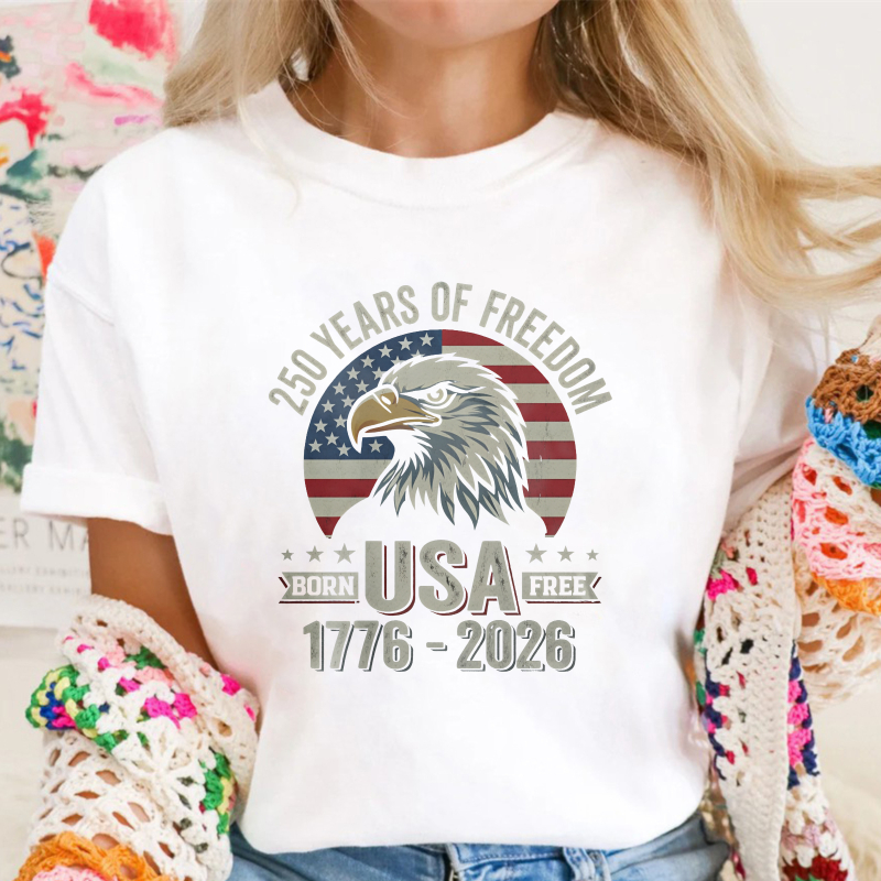 250 Years Of Freedom Usa Eagle American Flag 1776 2026 Unisex Classic T-shirt
