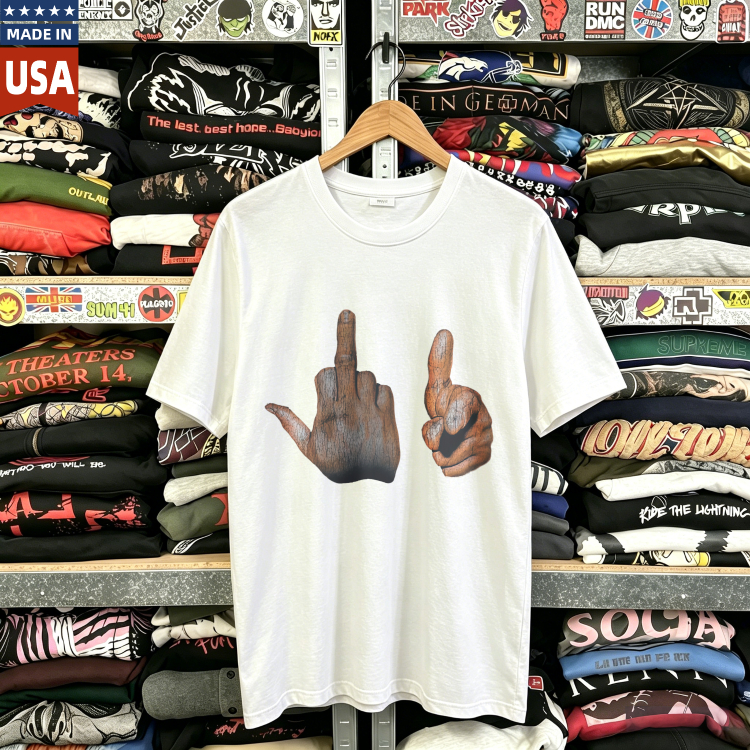 CozTee 90s Two-Finger Salute Graphic T-Shirt