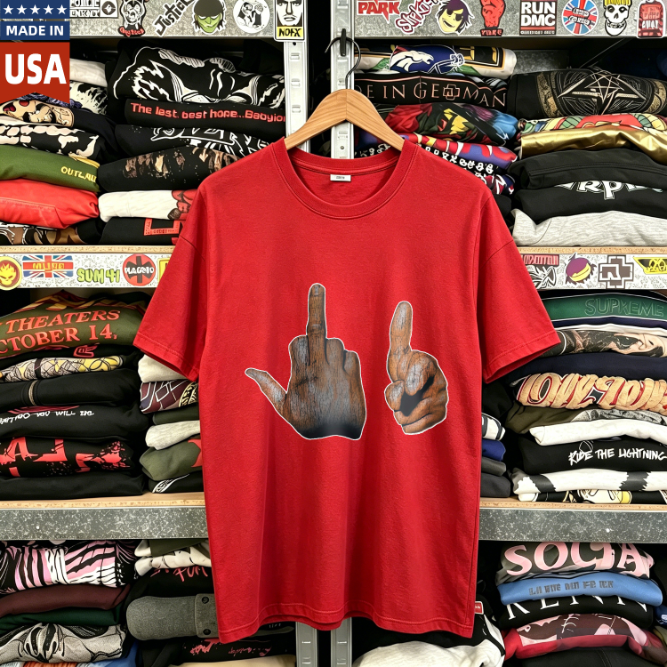CozTee 90s Two-Finger Salute Graphic T-Shirt