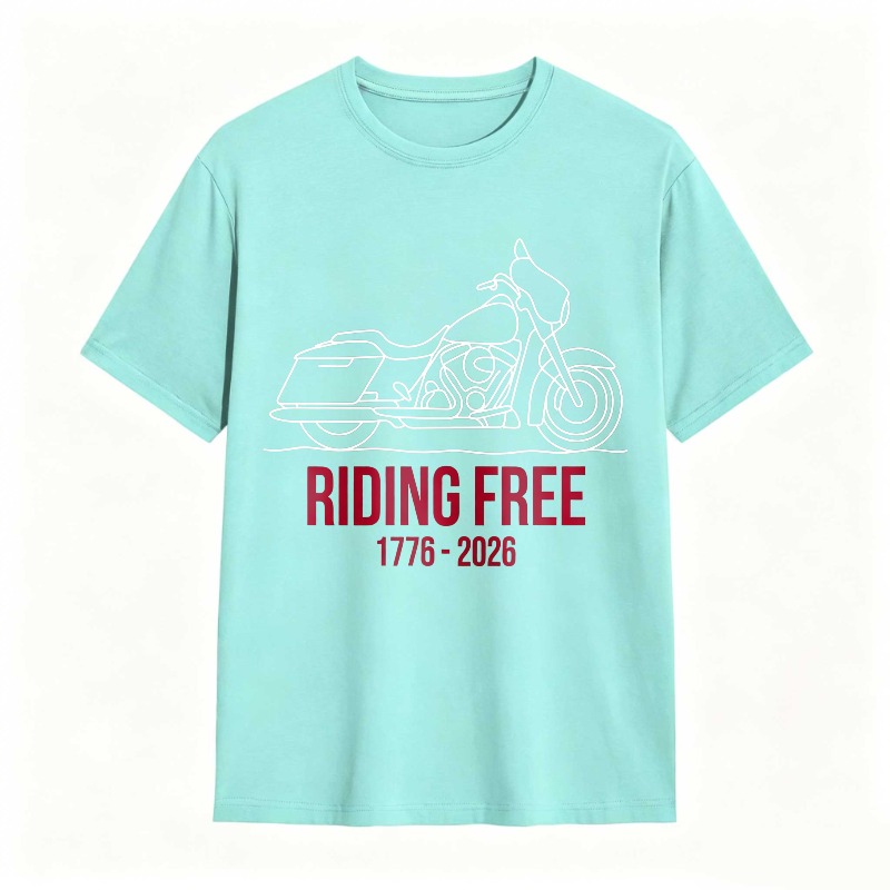Motorcycle Riding Free 1776 2026 Unisex Classic T-shirt
