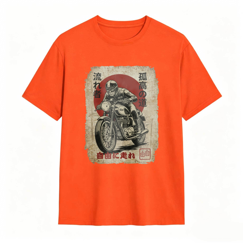 Japanese Motorcycle Rider Vintage Poster Design T-shirt