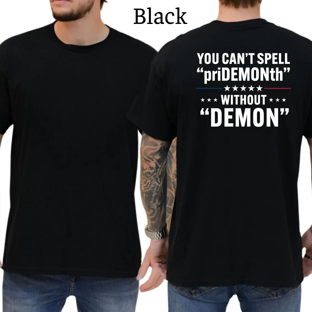You Can't Spell Pridemonth T-Shirt, Mens Shirts Funny, Conservative Political Graphics Tee, Patriotism Graphics Shirt