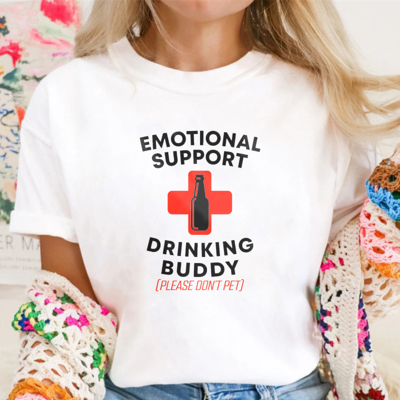 Emotional Support Drinking Buddy Please Dont Pet Unisex Classic T-shirt
