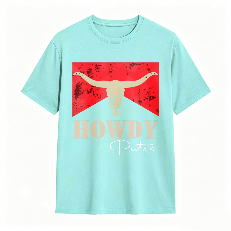 Cow Skull And Howdy Putos Text Design Unisex Classic T-shirt