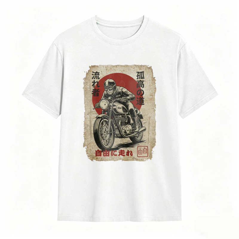 Japanese Motorcycle Rider Vintage Poster Design T-shirt