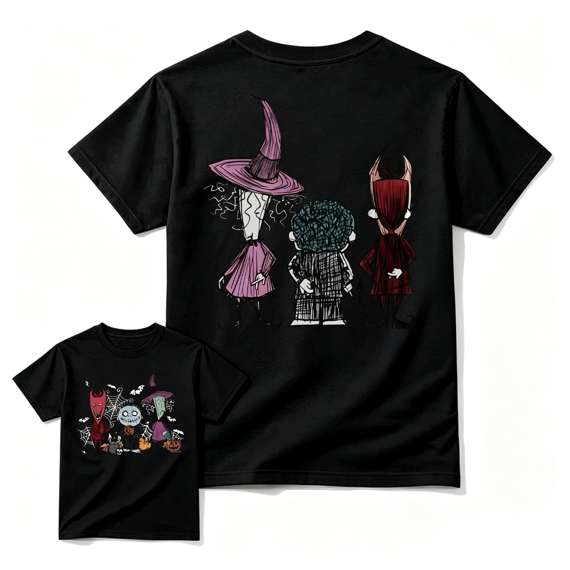 Spooky Trio Halloween Graphic Shirt, Soft Cotton Crewneck Sweatshirt, Funny Halloween Outfit