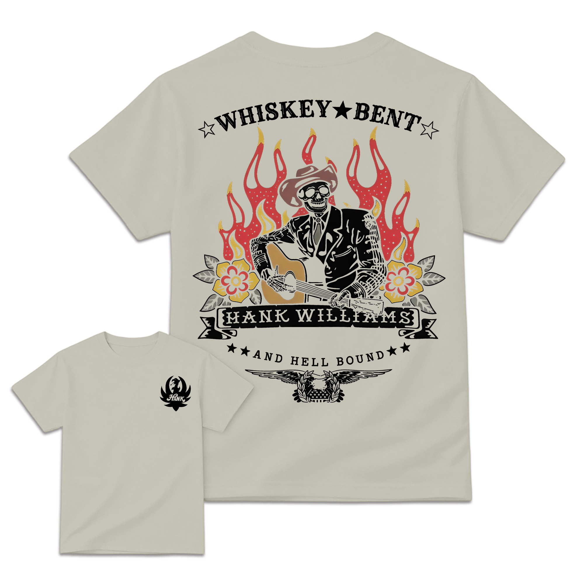 Vintage Country Music Graphic T-Shirt, Whiskey Bent and Hell Bound Western Tee, Retro Outlaw Cowboy Shirt