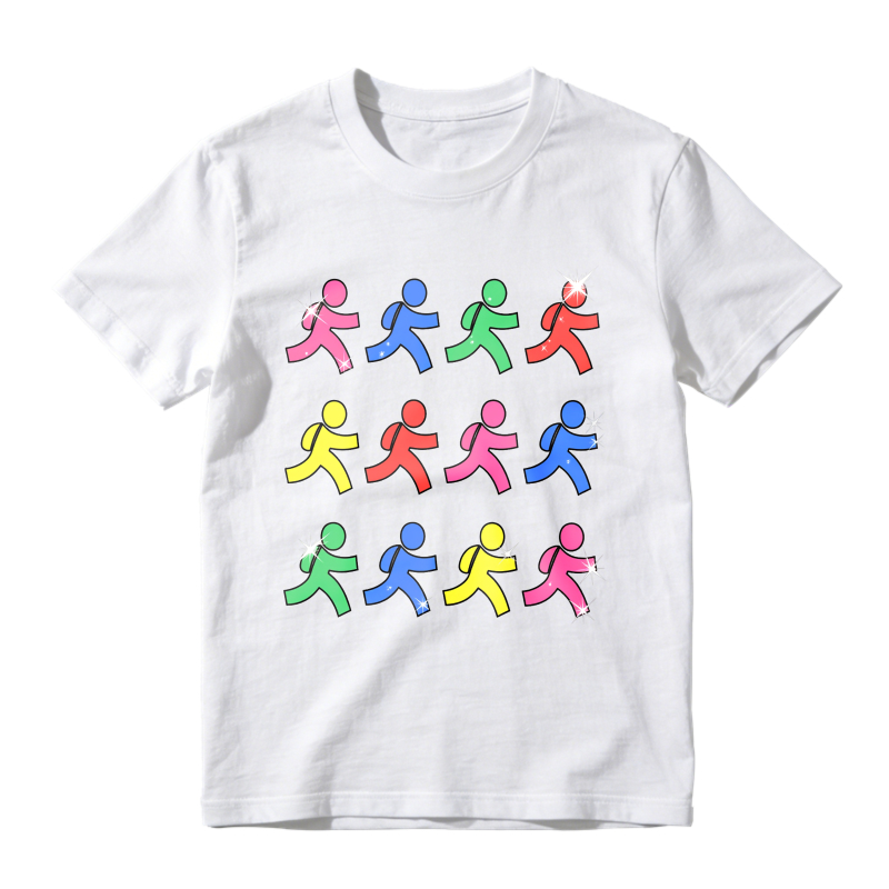Colorful Running Figures Pattern Unisex Classic T-shirt