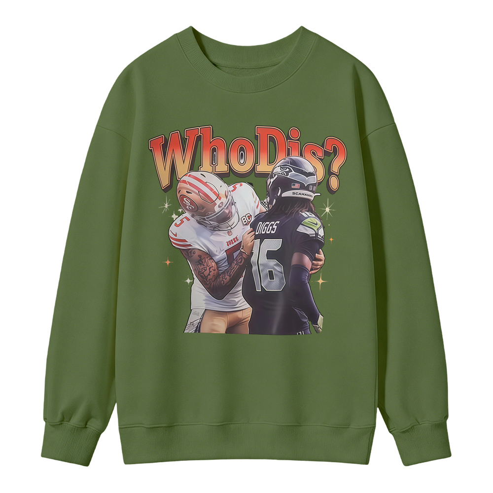 Who Dis Football Rivalry Graphic Sweatshirt - Funny Football Player Meme Sports Sweatshirt