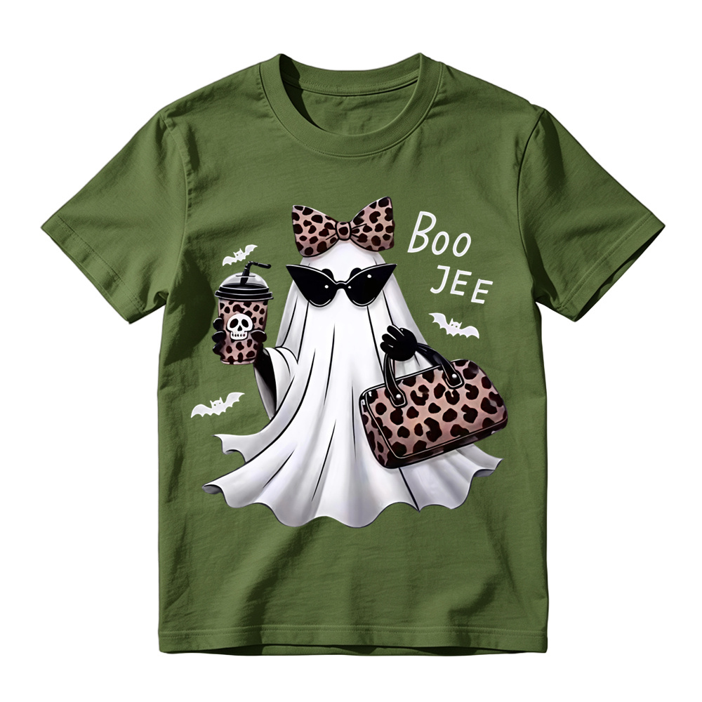B-J Ghost Shirt Leopard Ghost Tee Ghost Coffee Shirt