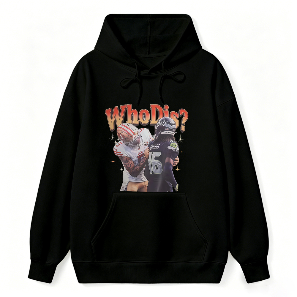 Who Dis Football Rivalry Graphic Hoodie - Funny Football Player Meme Sports Hoodie
