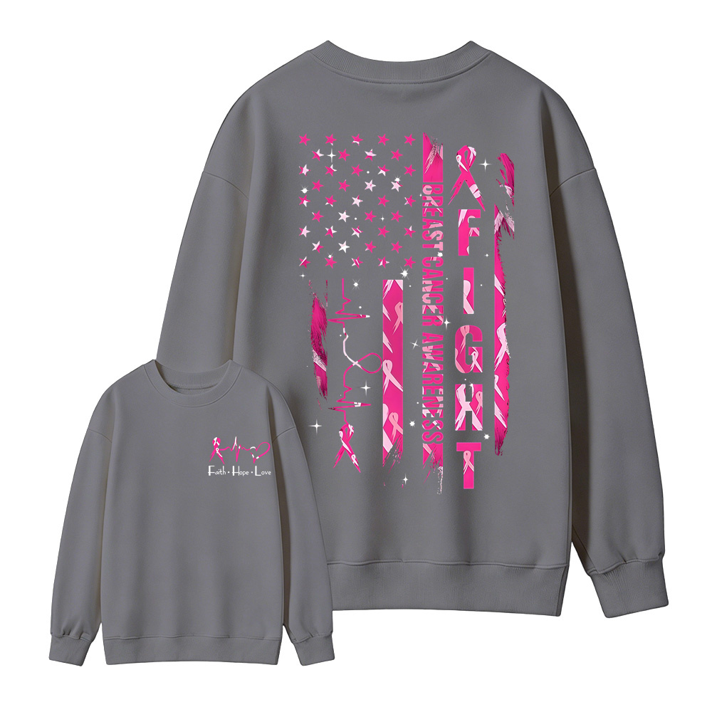 Women's Breast Cancer Awareness Graphic Sweatshirt with Pink Ribbon & "Empowerment" Design