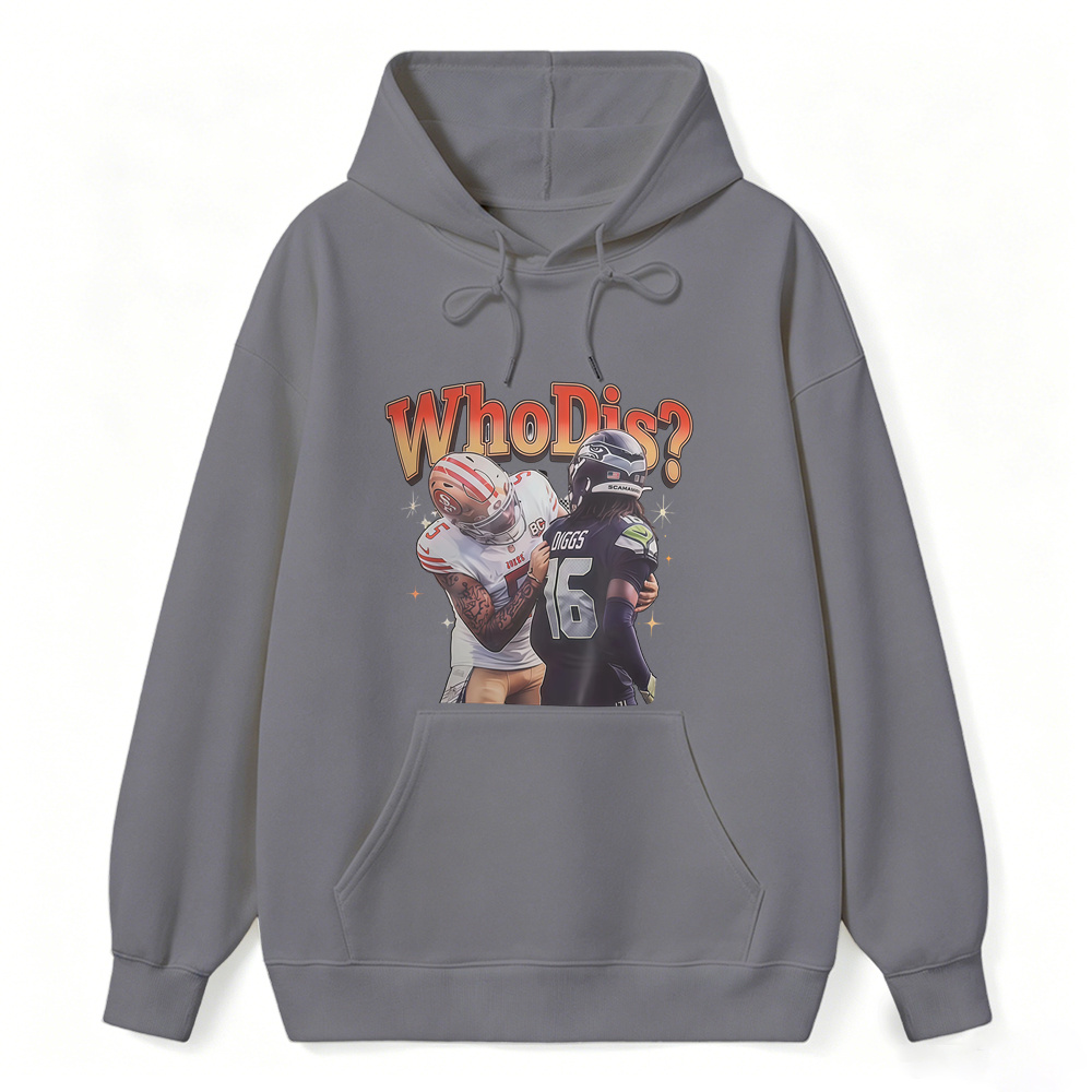 Who Dis Football Rivalry Graphic Hoodie - Funny Football Player Meme Sports Hoodie